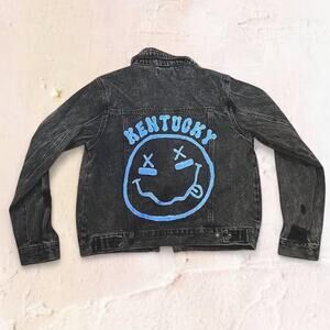 Kentucky custom black denim jacket size small